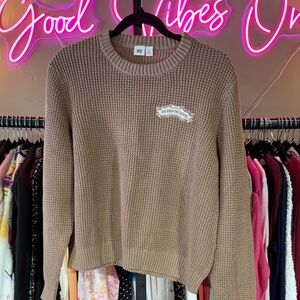 Women's Classic Brown Crew Neck Cotton Sweater Sierra Nevada NWOT